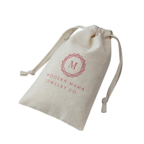 Cotton Drawstring Eco Organized Pouch Party Gift Bag Print Elephant White Bas B# 