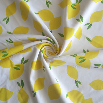 Swimwear Fabric,custom Made Lemon Print,nylon Spandex Matte Knit
