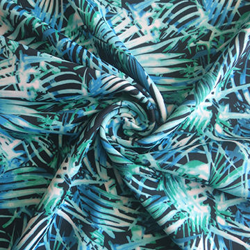 Swimwear Fabric,customized Leaves Print,knit Nylon Spandex Matte