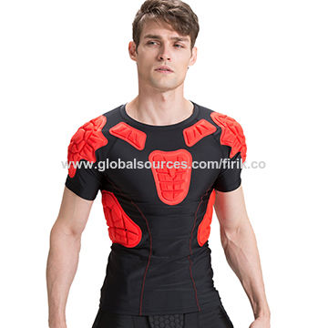 TUOY Padded Sleeveless Shirt Chest Sternum Protector Heart Guard Compression Protective Shirt for Football Baseball Lacrosse Goalies Paintball 