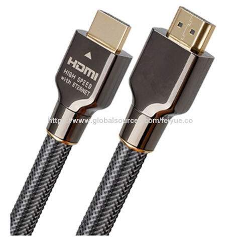 Câble HDMI 2.0 Platine Haut de Gamme Tressé en Nylon, 4K, 3D, 2160P, Meilleures Ventes pour Ultra HDTV en Gros