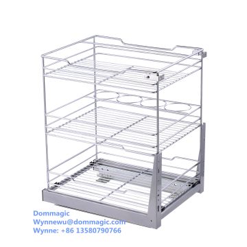 Kitchen Utensil 3 Tier Pull out Drawer Basket for Cabinet Storage - China  Sliding Basket and Storage Drawer price