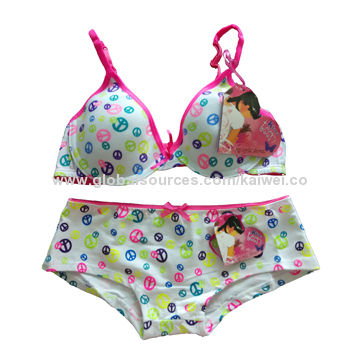 Fashion Light Pink Bra and Panty Ladies Underwear Set - China