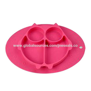 Assiette en silicone pour bébé, matériau en silicone, design amusant, logo personnalisé