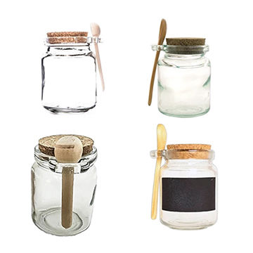 8 oz Glass Jar with Wooden Spoon