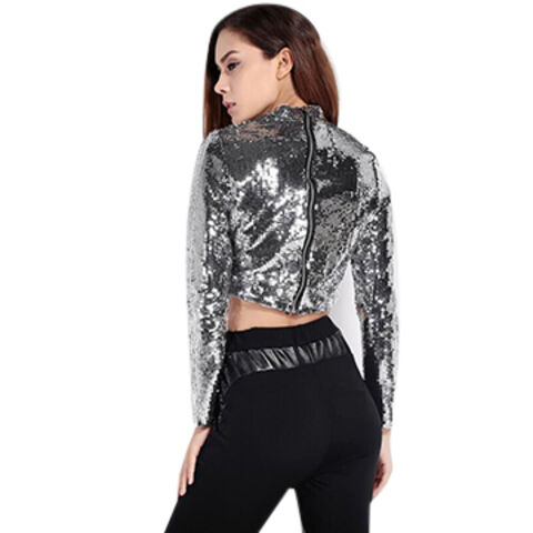 Custom Zipper Sequin Hoodie 