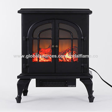 Electric Fireplace Stove Real Log Led Flame Global Sources