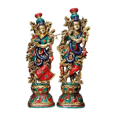 Buy Wholesale India Exporter Radha Krishna Idol, Set Of 2-piece, Brass ...