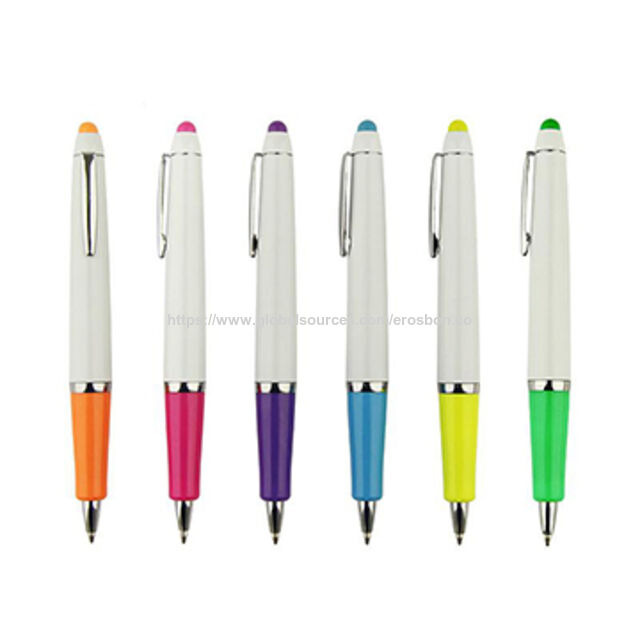 Canetas stylus 4 em 1, caneta esferográfica + lanterna + caneta para tela sensível ao toque de celulares e tablets for sale at factory direct price