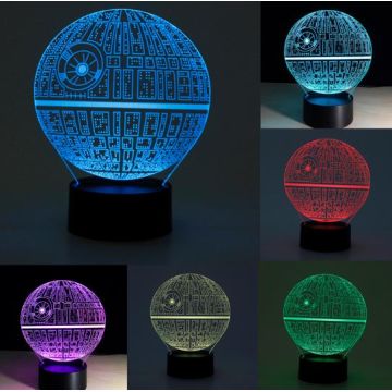 Star Wars Death Star 3D Acrylic LED 7 Color Night Light Touch Table Desk Lamp US 