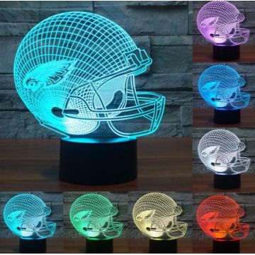 3d football helmet light Apache Varsity Helmets Touch button to easily change the color mode Dallas Cowboys 3D Helmet Themed