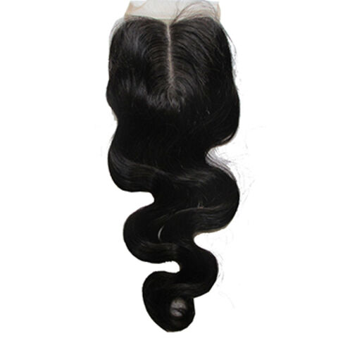 Cierre de encaje con raya lateral Remy, cabello humano brasileño, cierre de encaje suizo con raya al medio for sale at factory direct price