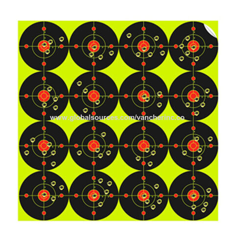 Fluorescent Green Paper PVC Shooting Targets Reactive Splatter Glow Shot Black 