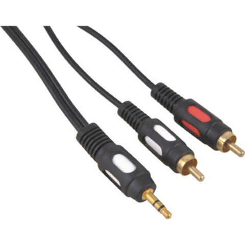 Prise 2RCA à prise stéréo 3,5mm, câble plaqué or