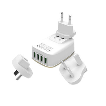 Plug For Phones Multi Plug Travel Charger Adapter with 4 USB Ports US AU EU UK 