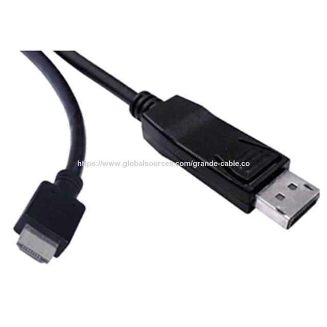 Câble DisplayPort 1.2V Mâle vers HDMI Mâle Plaqué Or 1.8M Noir