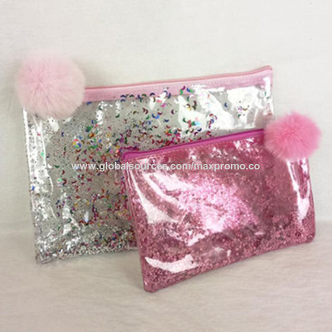 sequin makeup pouch