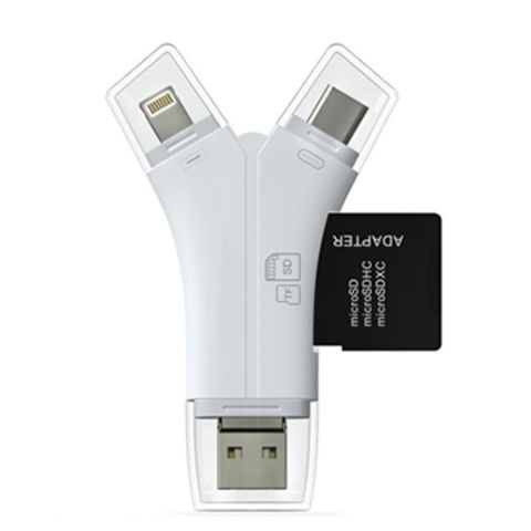 Lecteur de carte SD, lecteur de carte Micro Tf Compact Flash avec 3 en 1 /  type C / micro adaptateur USB et fonction otg lecteur de carte mémoire  portable pour Macbook, PC