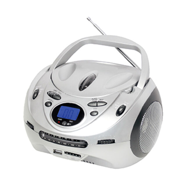 Mini Boombox CD Portátil com USB/SD/Bluetooth/Rádio, Operação de Duas Vias AC/DC