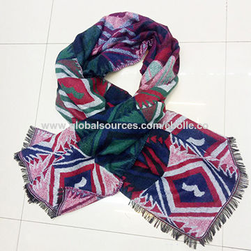 Woven Scarf in Jacquard,with Tassles on,with High Quality and Competitive Price for sale at factory direct price