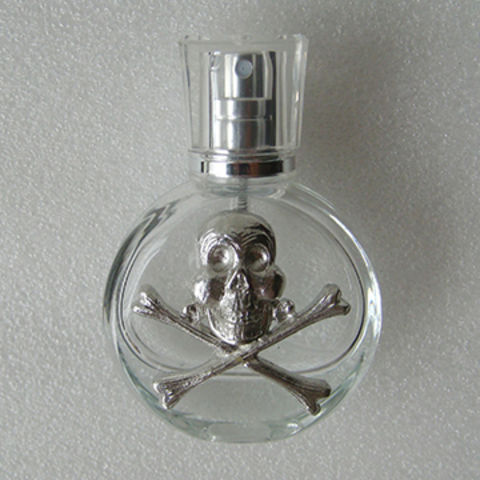 Elegant Human Skeleton Design Metal Glass Perfume Bottle
