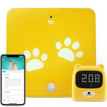 Growp Smart Bluetooth Growth Tracker iOS&Android to Intelligently Track Kid’s Weight and Height Highly Accurate Digital Scale and Ruler with Free App 