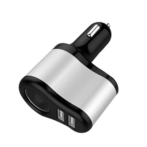 2 port USB car charger 12V / 24V 3.4A max 17W with Intelligent IC - White