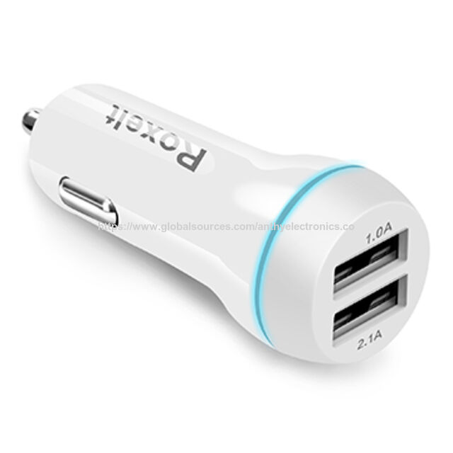Cargador de Coche 5V 2.1A Más Vendido con 2 Puertos USB para Carga de Batería de Portátil for sale at factory direct price