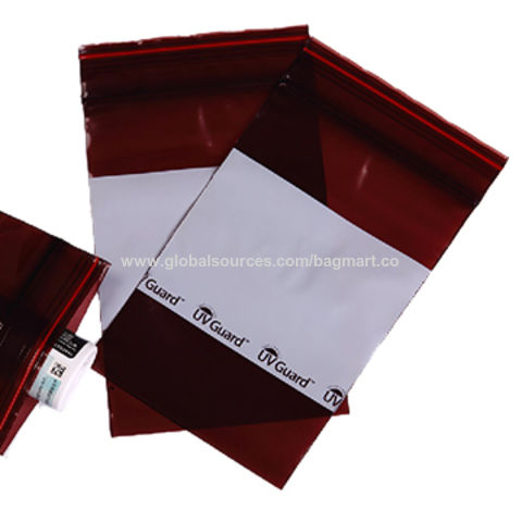 Sac zippé fonctionnel en PEBD anti-UV, sac ambré, sac médical