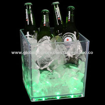 KTV annotebestus Waterproof LED Large Ice Bucket Restaurant White Club 5L Champagne Beer Wine Bottle Coolers for Bar 