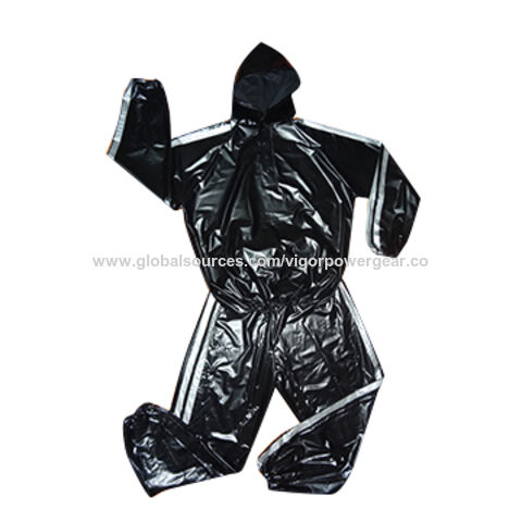 Kaemma Waterproof Windproof PVC Sauna Suit Anti-Rip Training Fitness Weight Loss Sport Sauna Clothes Solid Color Gym Suit