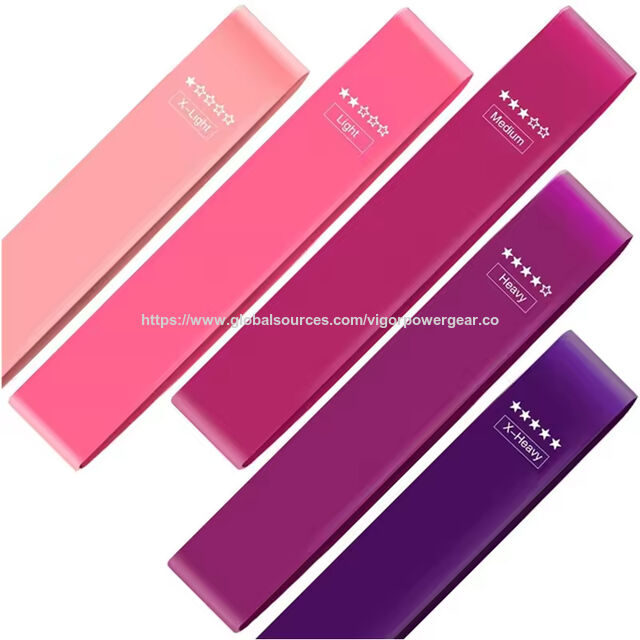 Gymnastikbänder aus Latex, 5 Farben, elastisch, für Yoga, Fitness, Widerstandsbänder, individuell anpassbar for sale at factory direct price
