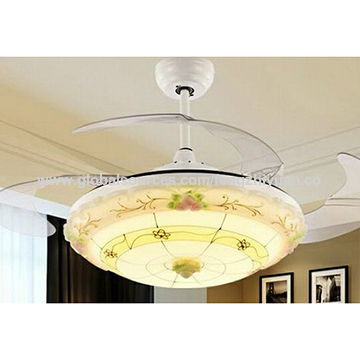 China 42 Inch Ceiling Fan With Led Light 4 Blades Glass