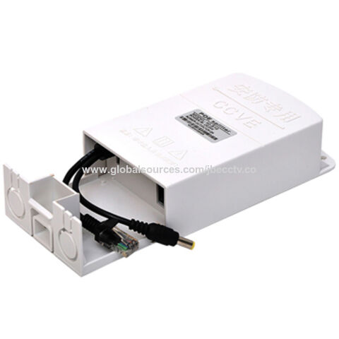 Divisor PoE à Prova de Intempéries 1CH 10/100Mpbs 15.4-24W DC 44V-57V Entrada DC 12V 2A Saída IEEE802.3AF/AT - Para Câmeras IP e Dispositivos de Rede