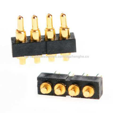 Spring-loaded Connectors Plug-in Type 4-pins, Pogo Pin 10,000 Life ...