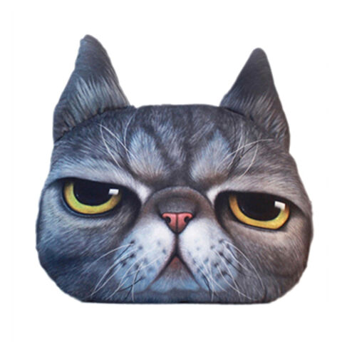 Almofada 3D em forma de cabeça de animal, almofada de pelúcia para carro, ideal para viagens e casa for sale at factory direct price
