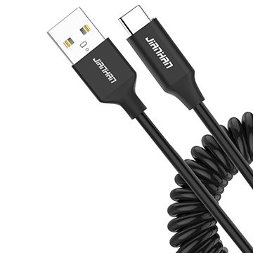 Spiralkabel, flexibles, elastisches USB-Typ-C-Kabel, 2.1A Lade-USB-Typ-C-Federkabel