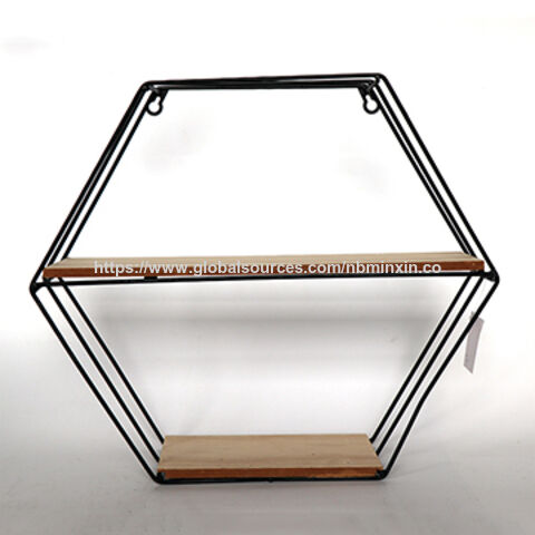 Sechseckige Regale, Wandmontierte Schweberegale, Dekorative geometrische Regale für Wanddeko, Regale im Landhausstil für Schlafzimmer