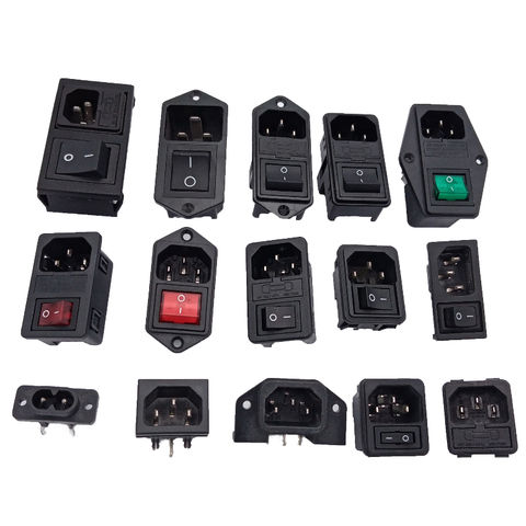 China EN60320 C14 AC outlet rocker on off switch socket connector with ...