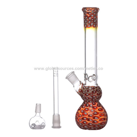 Metier 10 Inch Tall Double-bulb Glass Ice Water Pipe Bong Smoking Water ...