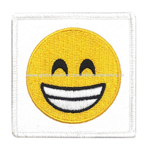 Patch/Étiquette à coudre, pour couture de vêtements, Smiley