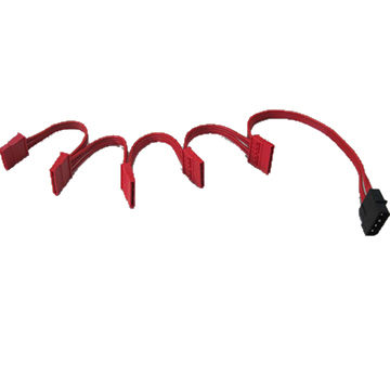 Cables Hard Drive Power Cable Cord 18AWG Red PC Computer DIY 4pin IDE to 5 15pin Sata Splitter Cable Length: Other
