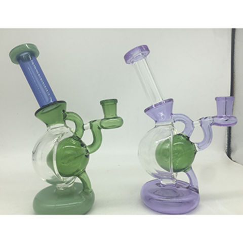 Hbking glass bubbler oil bubbler Dab Rig Recyclers Glass Water Pipe, water pipe glass waterpipe for sale at factory direct price