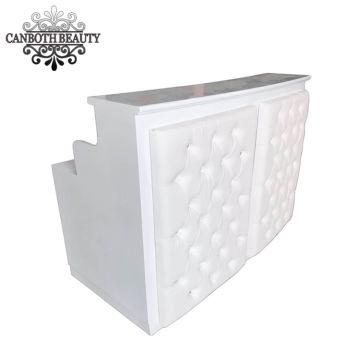 Customized Curved Design With Front Pad Salon Reception Desk White Color Table China On Globalsources Com Reception Table, White Salon Reception Desks