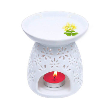 Stylish and unusual Two Tone Ceramic Wax Melter Oil Burner 10.5cm High 