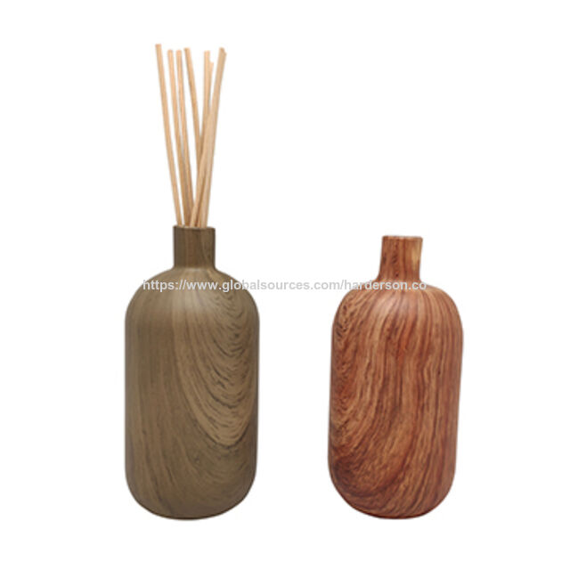 Difusores de caña con diseño de vetas de madera, difusor de aroma de aceite esencial, difusor de fragancia for sale at factory direct price