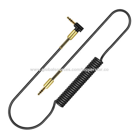 Cable espiral de audio estéreo de 3,5 mm para iPhone, coche/equipo de música doméstico, auriculares, altavoz for sale at factory direct price