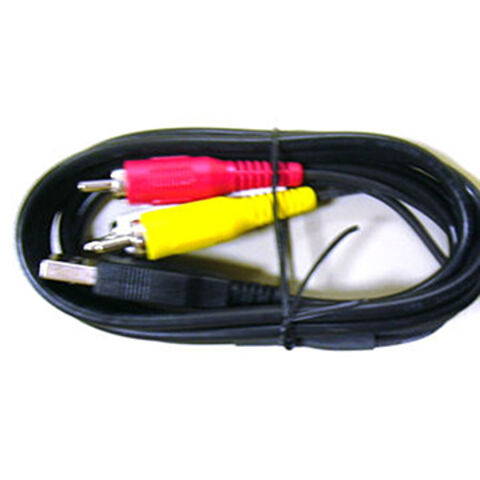Cable de 3 RCA a USB AM, cubierta flexible de PVC con conectores codificados por colores for sale at factory direct price