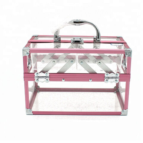 Acrylic aluminum carry jewelry makeup display case, acrylic aluminium ...