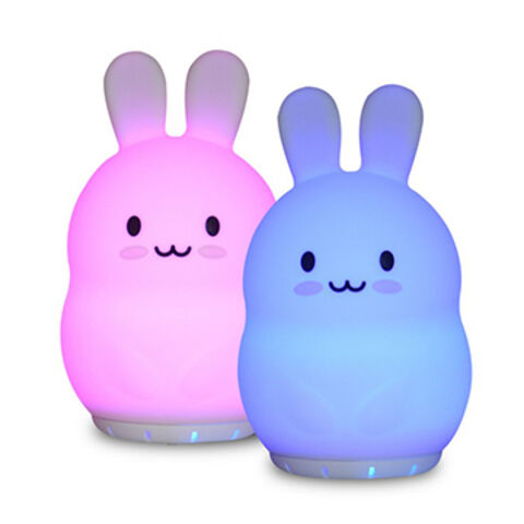 Novedad 2023: Lámparas de noche con forma de conejo de silicona, juguetes coloridos, altavoz de música para decoraciones navideñas al por mayor for sale at factory direct price